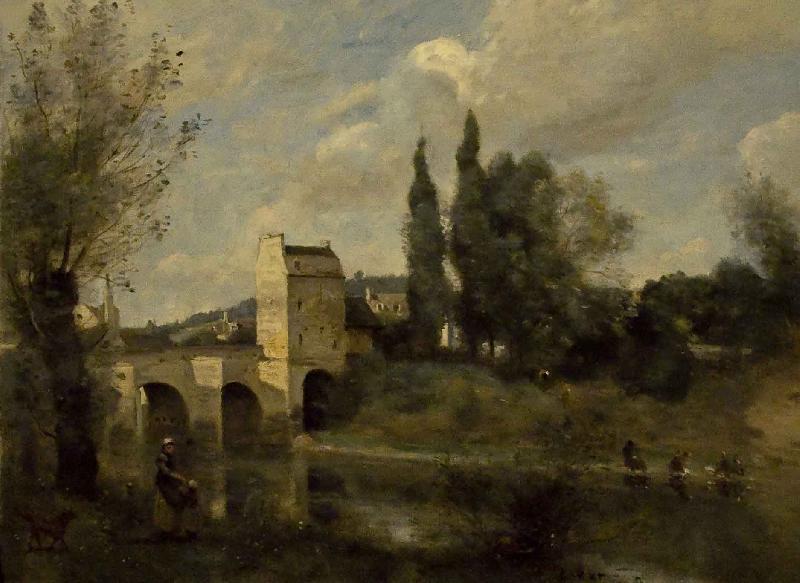 Jean-Baptiste Camille Corot The bridge at Mantes oil painting image